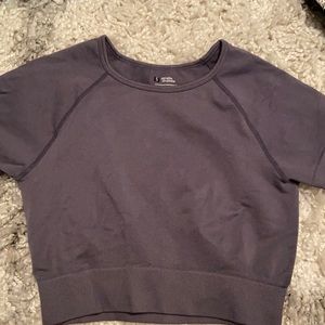 Gray workout crop top